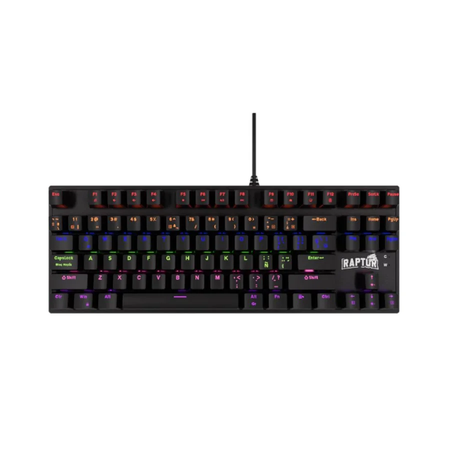 Teclado Gamer Mecánico Raptor Fireclaw M87 Retroiluminado Switch Red Outemu