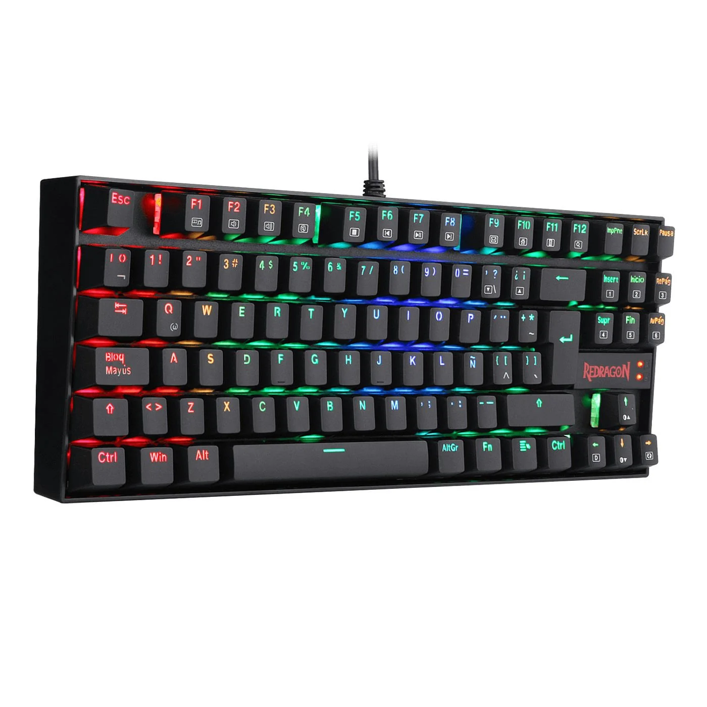 TECLADO GAMER REDRAGON K552 KUMARA RGB ES NEGRO RED SWITCH