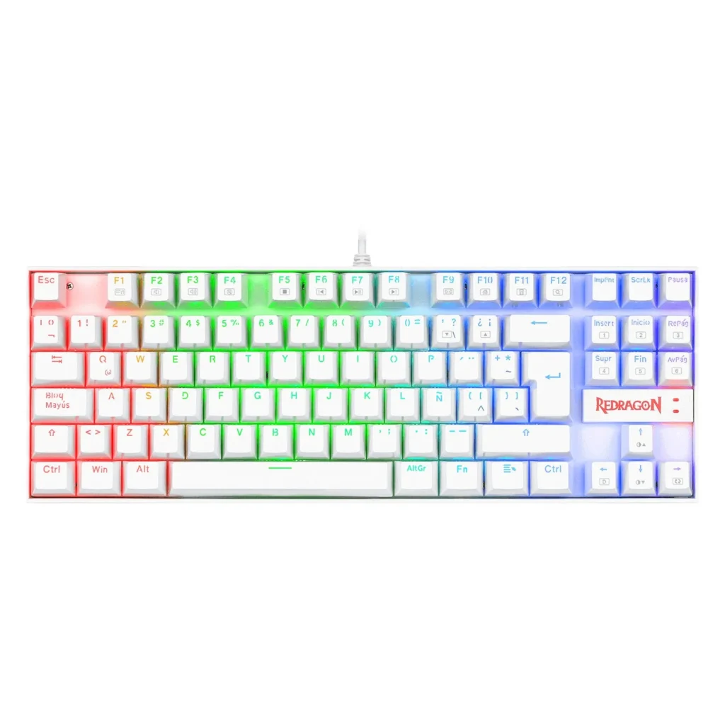 Teclado Gamer Redragon Kumara 2 Rainbow Blanco K552 ESP