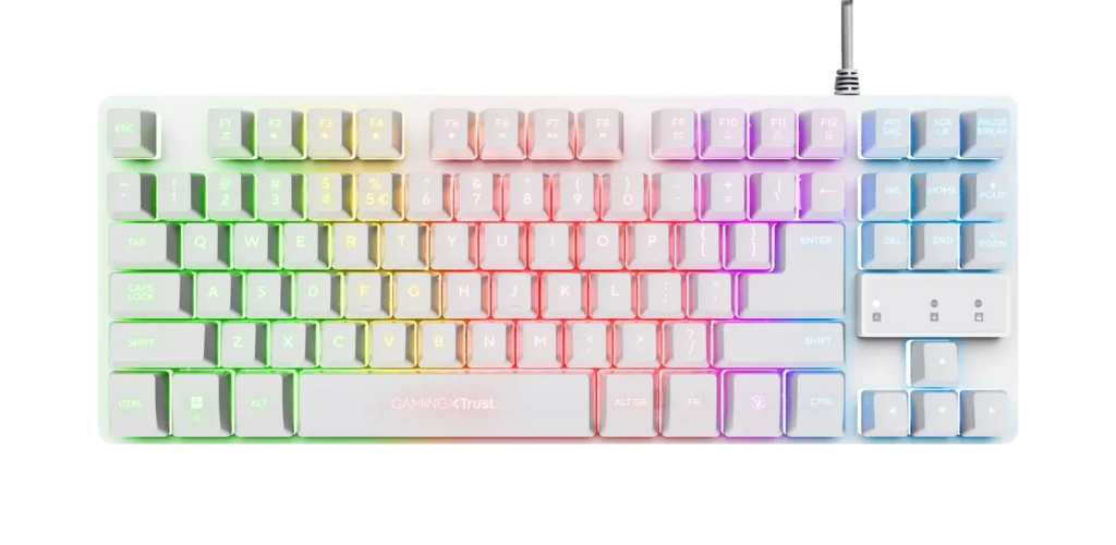 Teclado Gamer Trust Thado TKL White GXT 833W ES