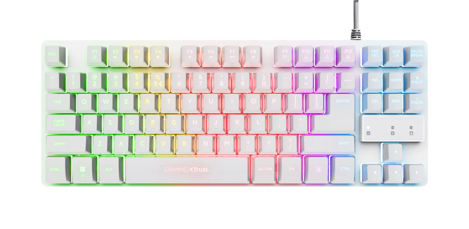 TECLADO GAMER TRUST THADO TKL WHITE GXT 833W ES