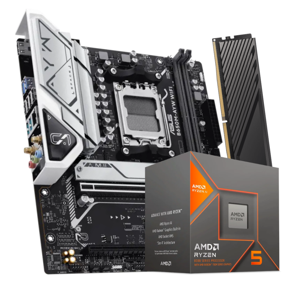 Combo AMD Ryzen 5 8500G + B650 + 16GB 4800MHz