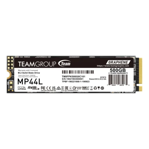 Disco SSD NVMe 500GB Team Group MP44L PCIe Gen4 5000MB/s