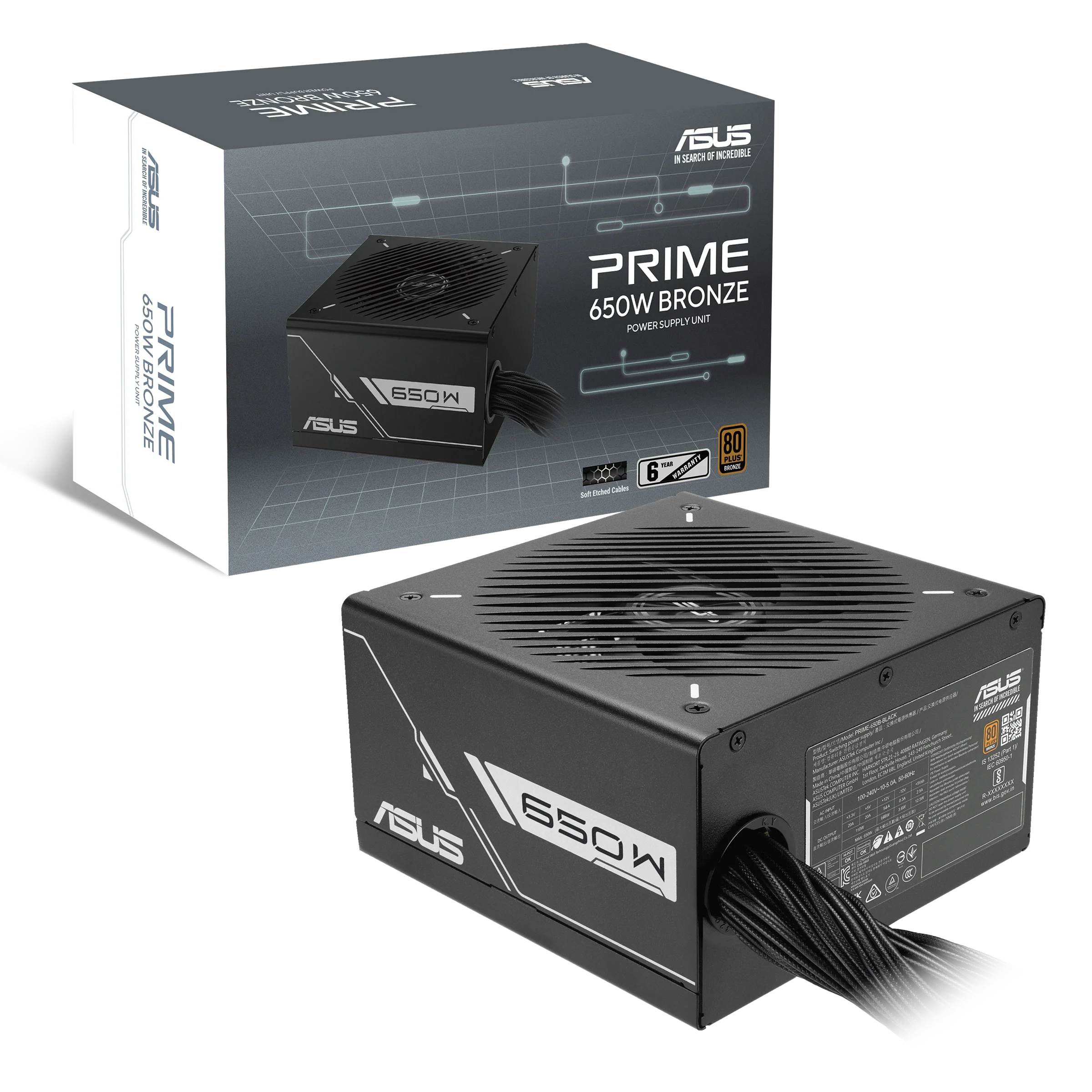 FUENTE ASUS PRIME 650W 80 PLUS BRONZE