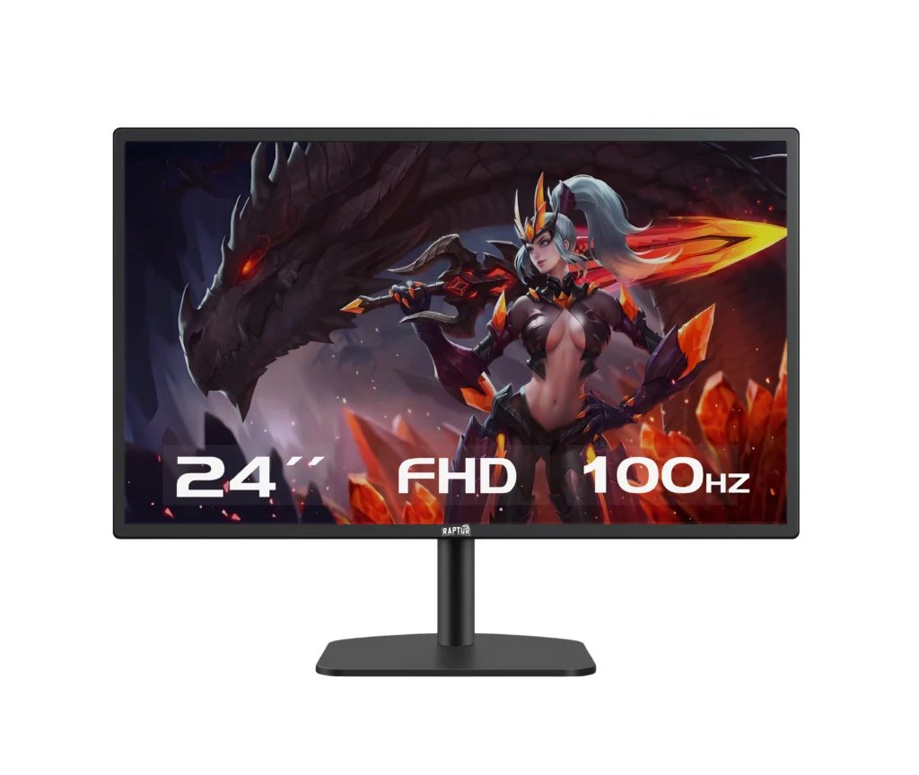 Monitor Gamer Raptor 24 Slim FHD 100Hz 5Ms Hawk Eye HDMI-VGA Negro
