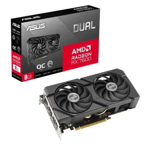 Placa de Video Asus Radeon RX 7600 8GB GDDR6 Dual OC EVO