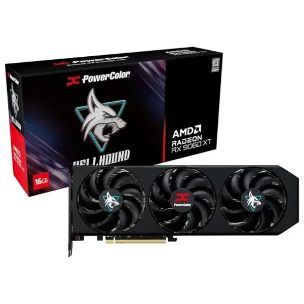 Placa de Video Power Color Radeon RX 9060 XT 16GB GDDR6 Hellhound