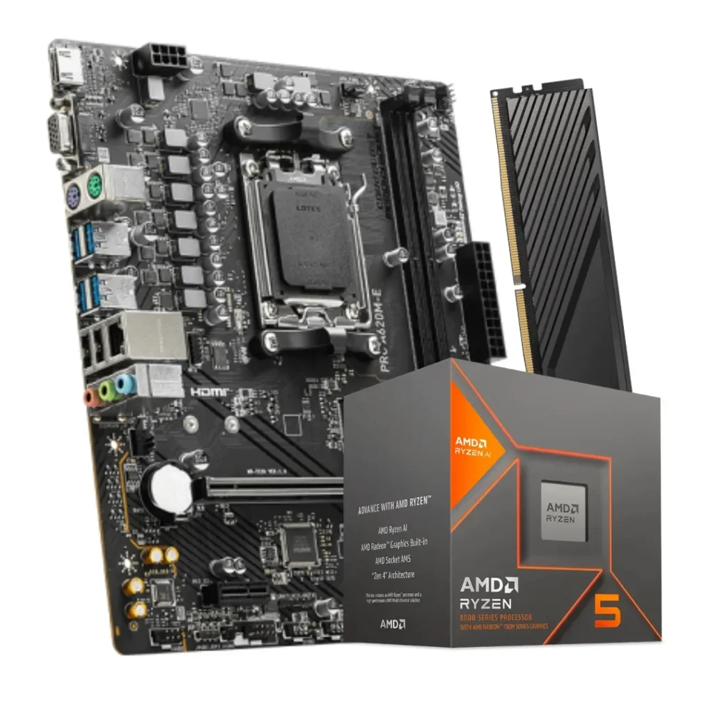 Combo AMD Ryzen 5 8600G + A620 + 16GB 5600MHz