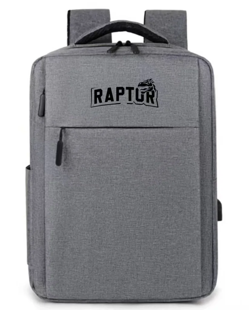 Mochila Raptor con USB para Carga Multiples Bolsillos Gris