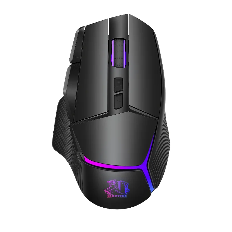 Mouse Gamer Raptor Storm Grip Wireless 9 Botones 24000 DPI Retroiluminado Black