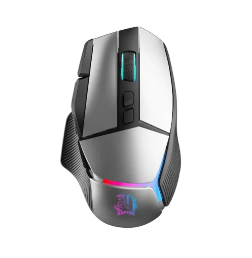 Mouse Gamer Raptor Storm Grip Wireless 9 Botones 24000 DPI Retroiluminado Grey