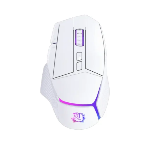 Mouse Gamer Raptor Storm Grip Wireless 9 Botones 24000 DPI Retroiluminado White