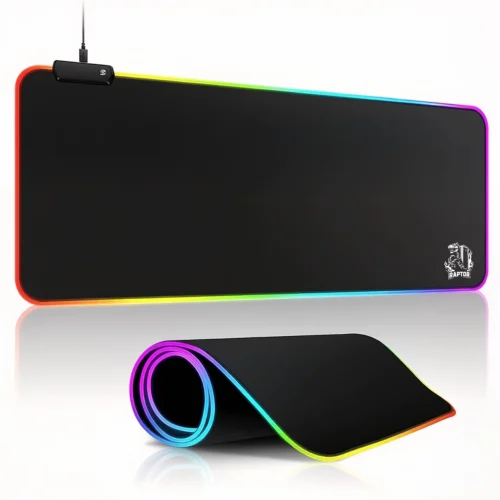 Mouse Pad Gamer Raptor Ultra Glide RGB Antideslizante Impermeable XL (900x400x3mm)