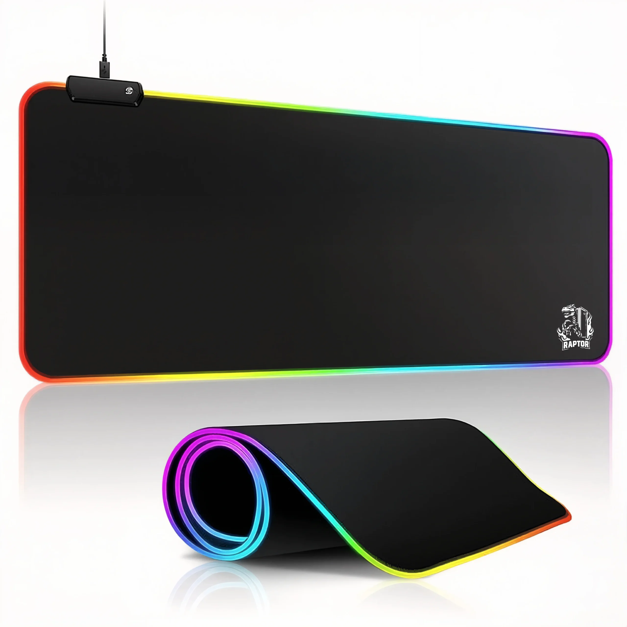 MOUSE PAD GAMER RAPTOR ULTRA GLIDE RGB ANTIDESLIZANTE IMPERMEABLE XL (900X400X3MM)