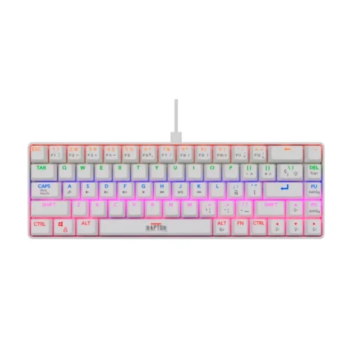 Teclado Gamer Mecánico Raptor Fireclaw M68 Retroiluminado Switch Red Outemu White