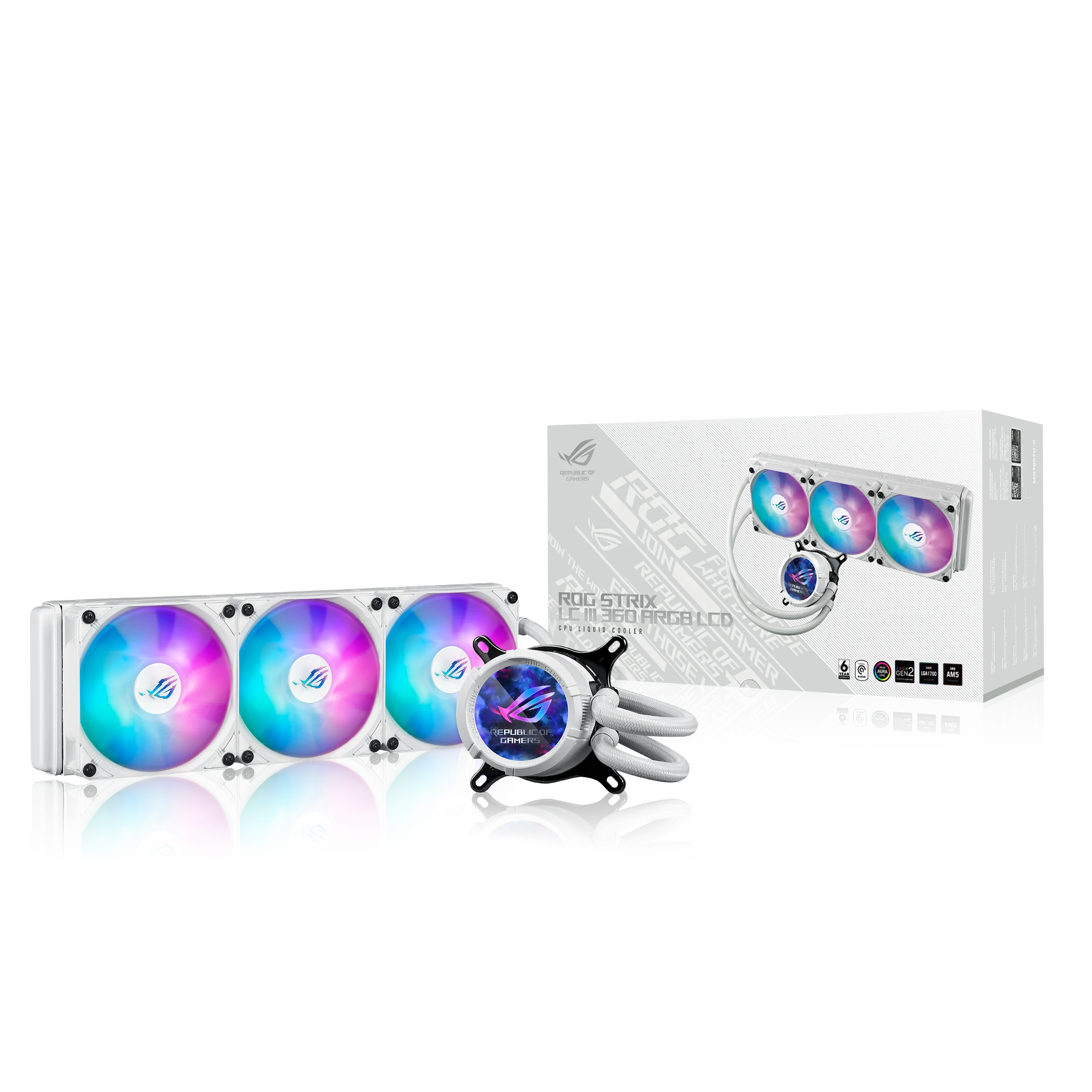 WATERCOOLING ASUS ROG STRIX LC III 360 ARGB LCD WHITE EDITION