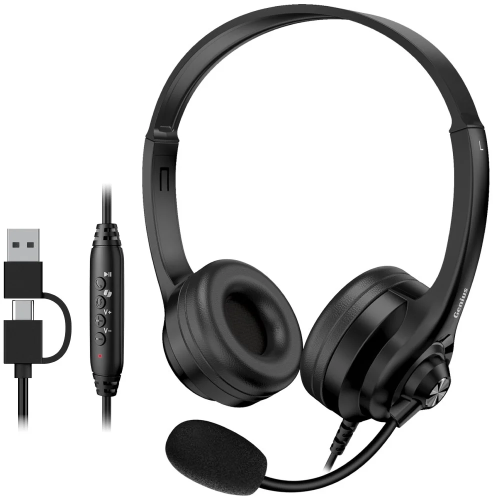 AURICULARES GENIUS HS 235U USB A + C BLACK