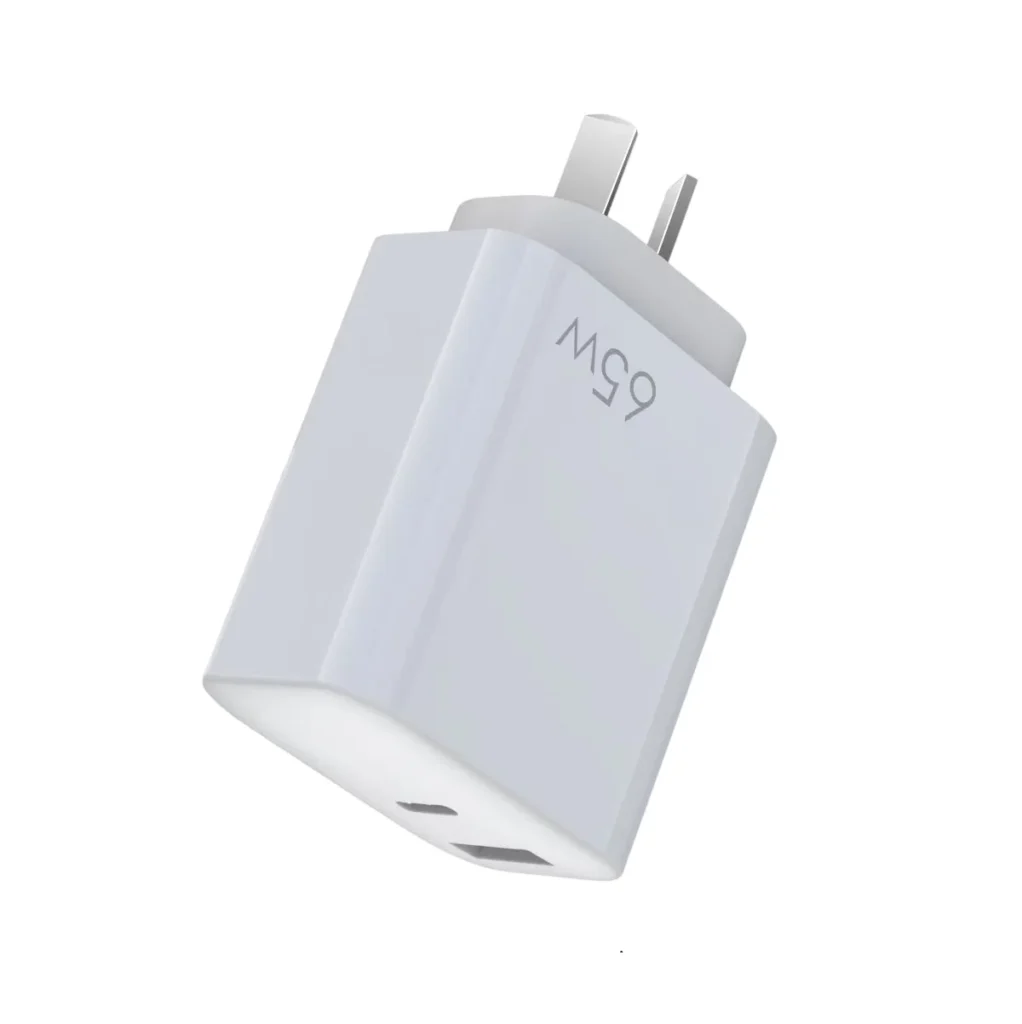 Cargador Kelyx 65W Carga Rápida USB A USB Tipo C Blanco