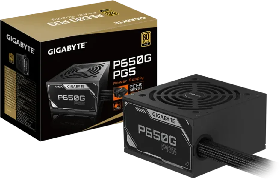 FUENTE GIGABYTE 650W 80 PLUS GOLD ATX 3.1 PCIE 5.1 BLACK
