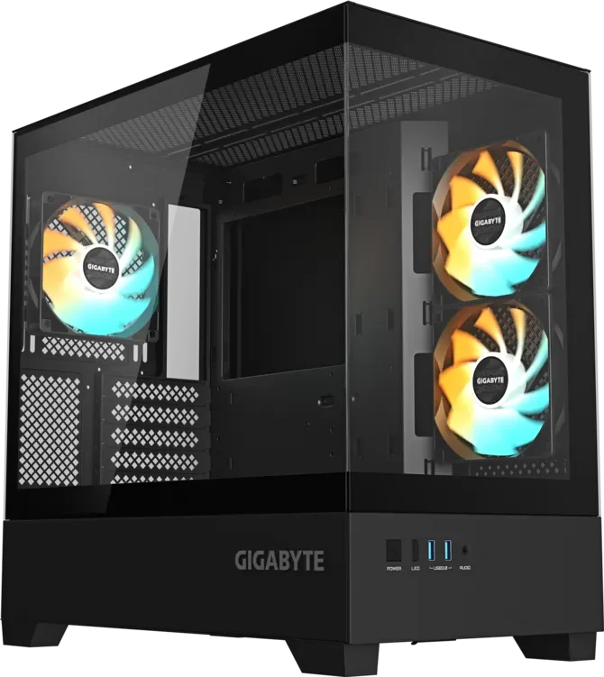 GABINETE GIGABYTE C201 PANORAMIC 3 FAN ARGB BLACK