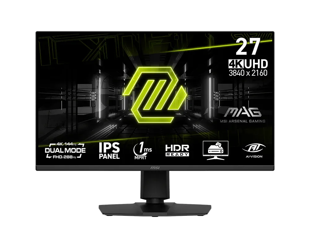 MONITOR GAMER MSI 27 4K UHD 144HZ 1MS IPS MAG 275UPD E14 PIVOTEABLE