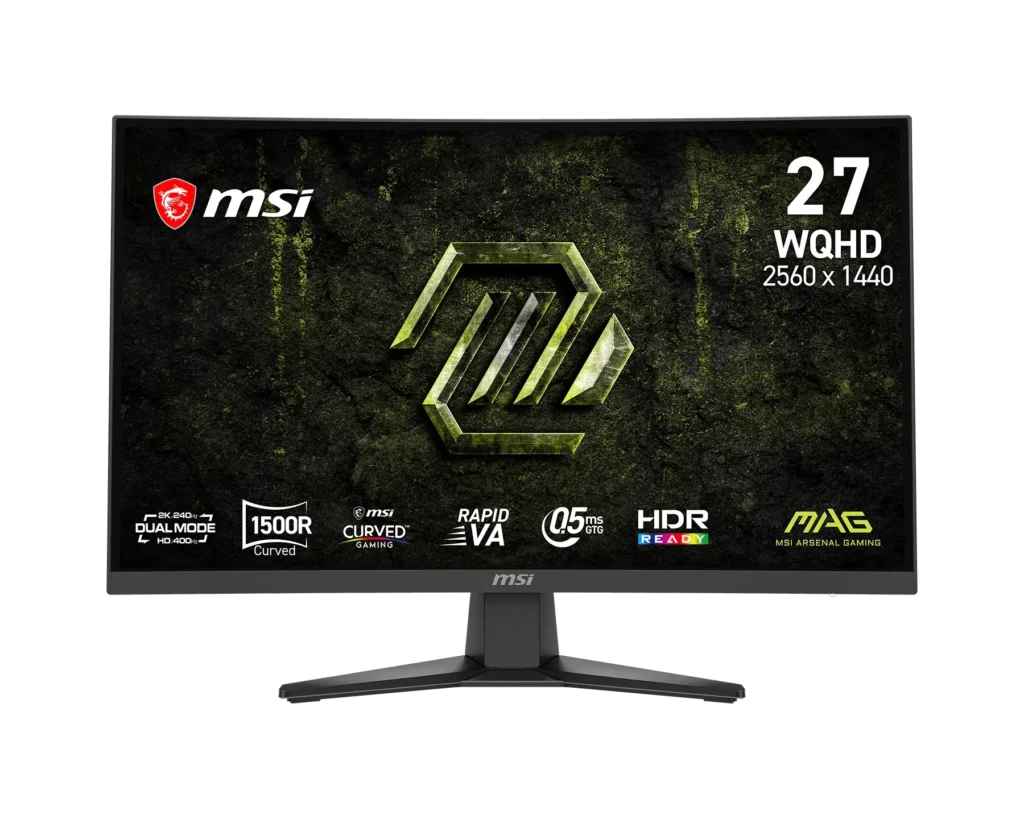 Monitor Gamer MSI 27 WQHD 240Hz 0.5ms VA Curvo MAG 275CQDF X24