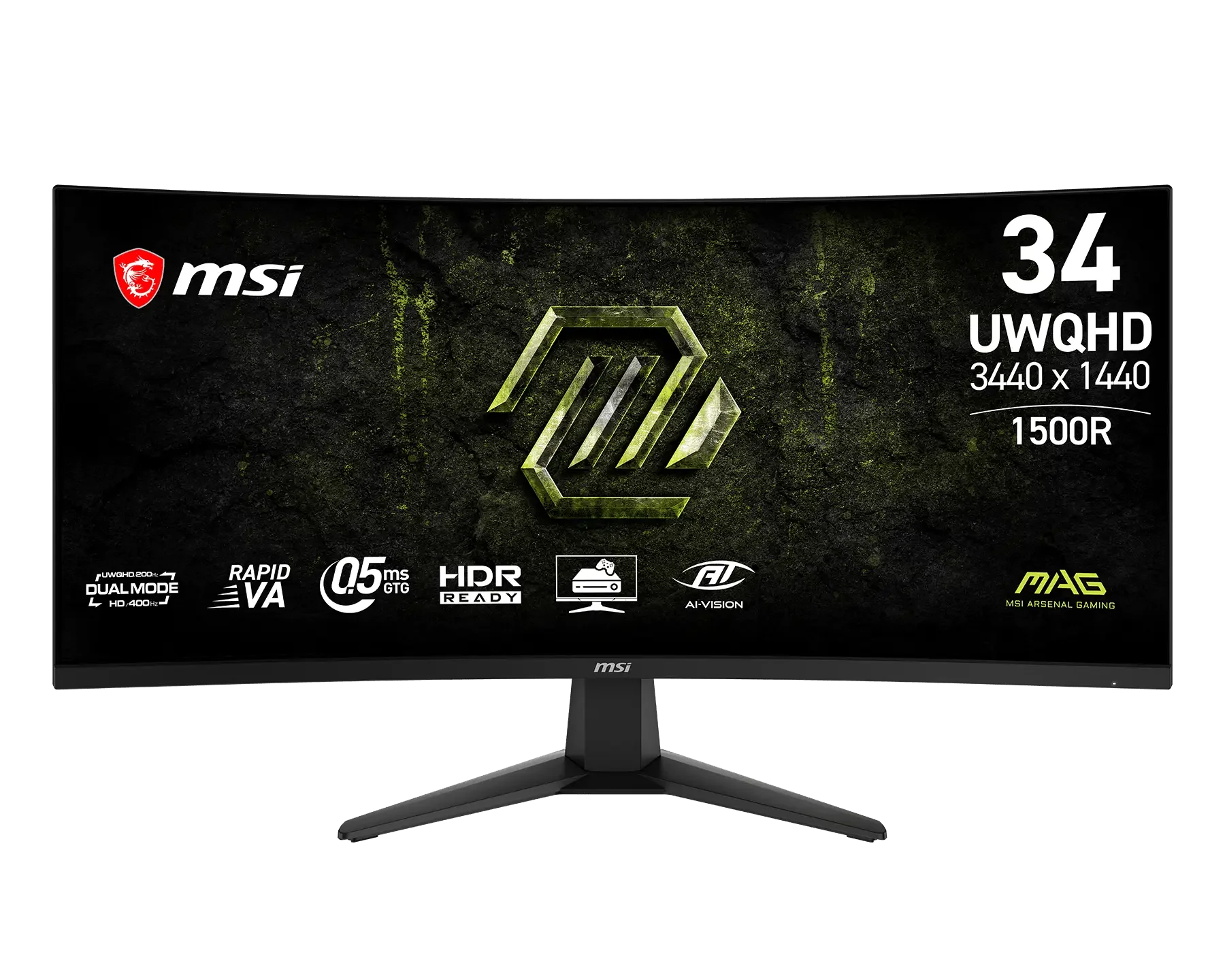 MONITOR GAMER MSI 34 200HZ 0.5MS UWQHD CURVO MAG 346CQDF E20