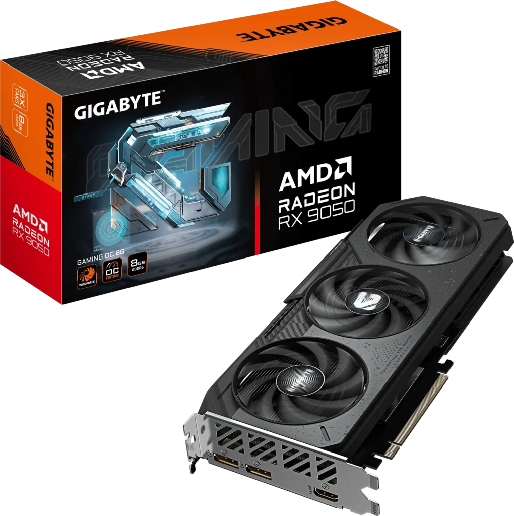 Placa de Video Gigabyte Radeon RX 9050 8GB GDDR6 Gaming OC