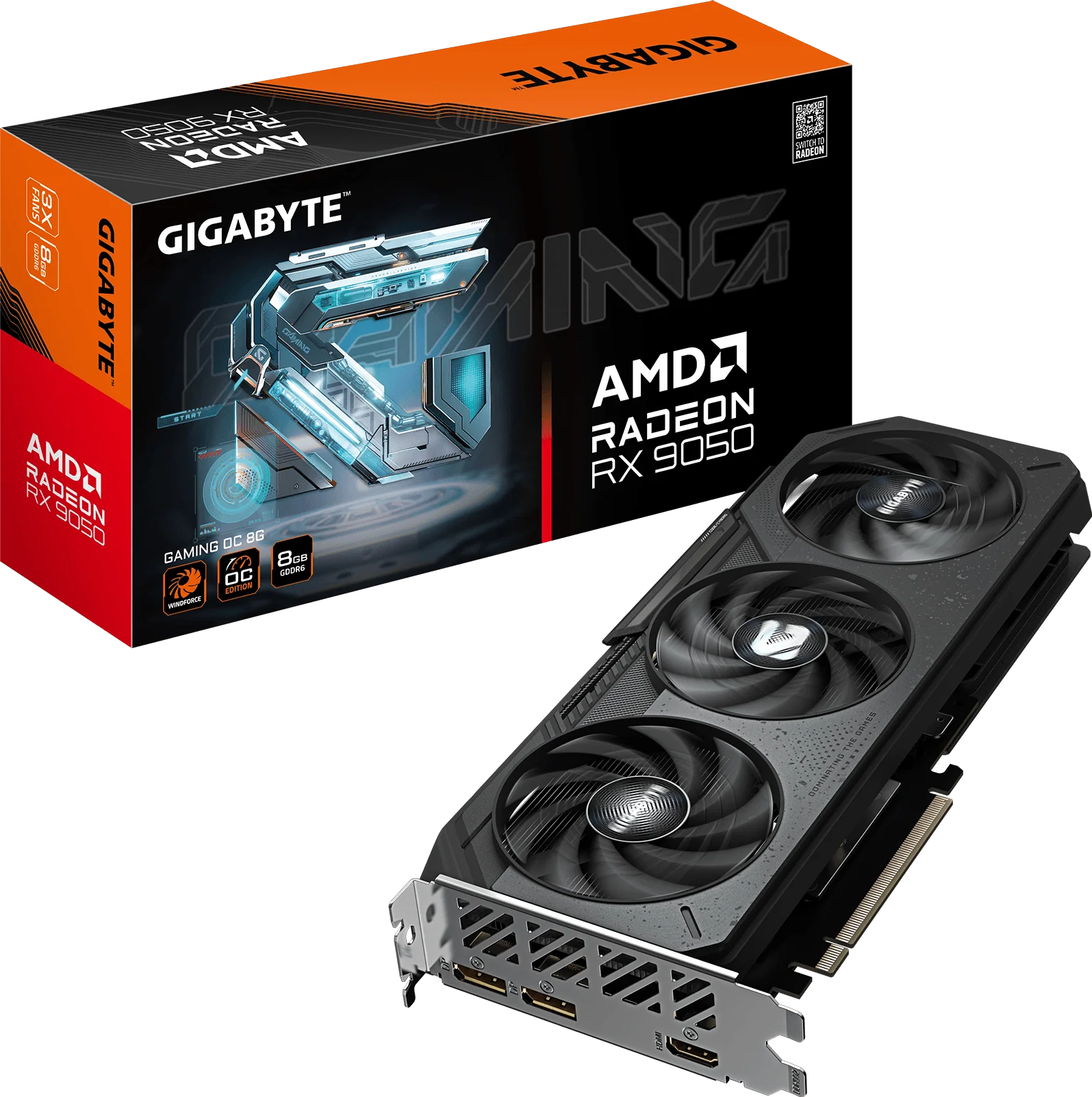 PLACA DE VIDEO GIGABYTE RADEON RX 9050 8GB GDDR6 GAMING OC