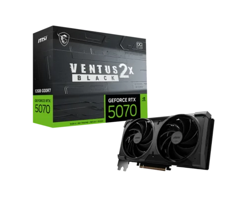 Placa de Video MSI GeForce RTX 5070 12GB GDDR7 Ventus 2X OC Black